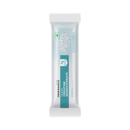 Truebasics Clean Creatine Monohydrate Powder | Citrus | 120G (30 Sachetsx4g Each) | 3G Creatine