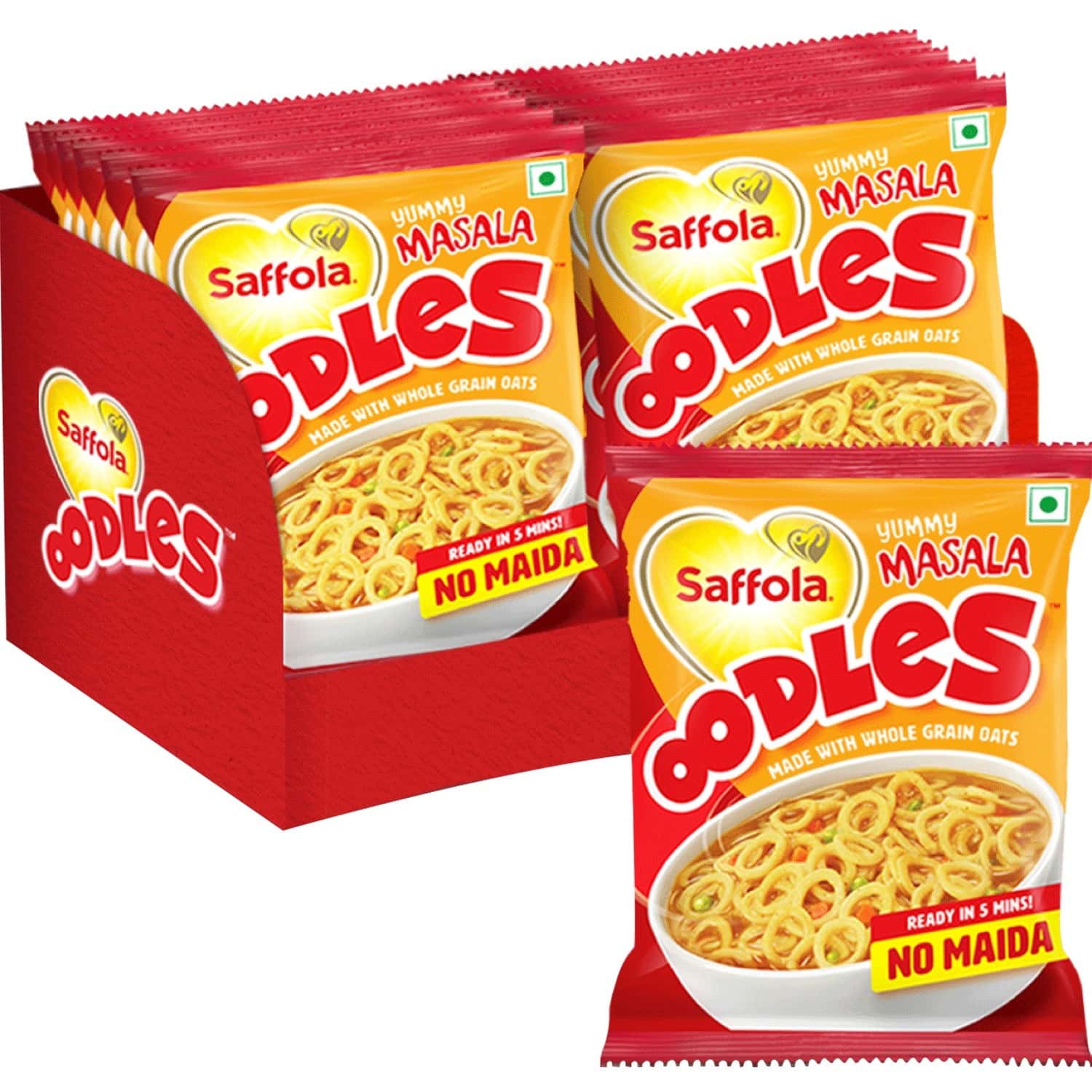 Buy SAFFOLA OODLES, RING NOODLES, YUMMY MASALA FLAVOUR, NO MAIDA, 3 X