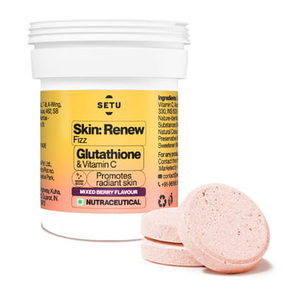Buy SETU SKIN RENEW GLUTATHIONE TABLETS FOR GLOWING SKIN | 500MG L- GLUTATHIONE & VITAMIN C | BERRY | 3N Online & Get Upto 60% OFF at PharmEasy