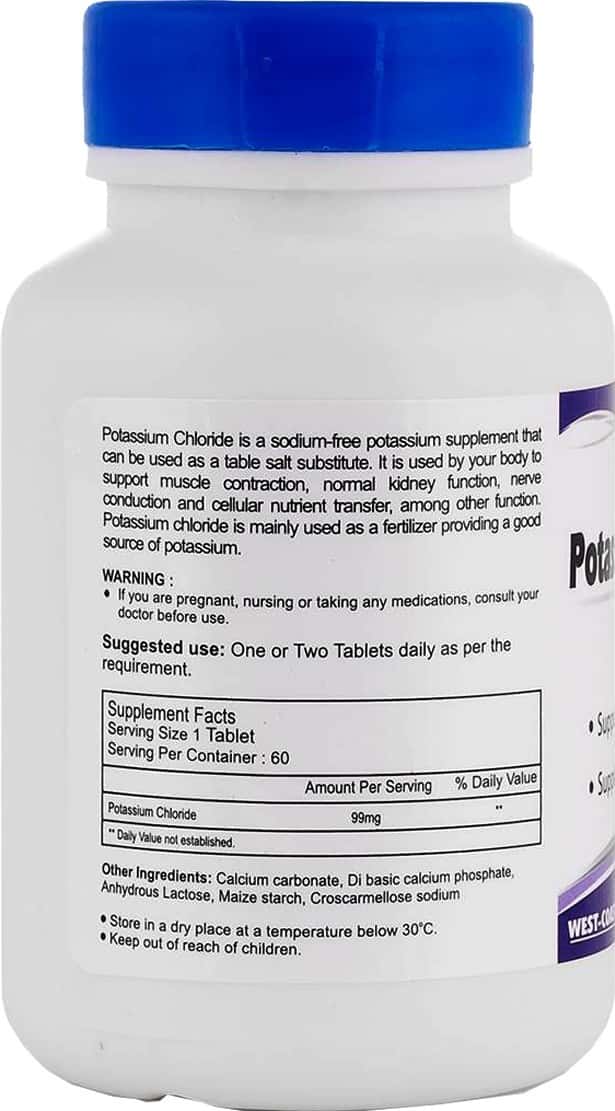 Buy HEALTHVIT POTASSIUM CHLORIDE 99MG 60 TABLETS Online & Get Upto 60