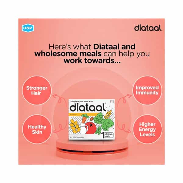 Diataal Nutripop | Multivitamin Hair & Skin Energy & Immunity | For Fitness & Wellness | 45 Capsules