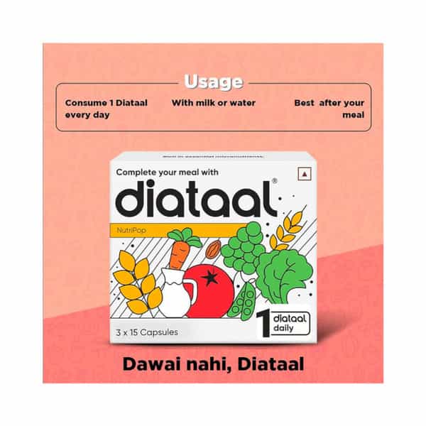 Diataal Nutripop | Multivitamin Hair & Skin Energy & Immunity | For Fitness & Wellness | 45 Capsules