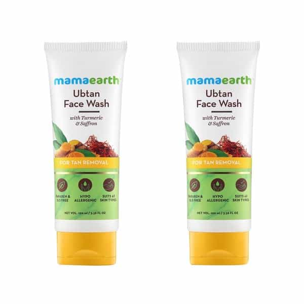 Mamaearth Ubtan Natural Turmeric & Saffron Face Wash Tube Of 200 Ml (100Ml X 2)