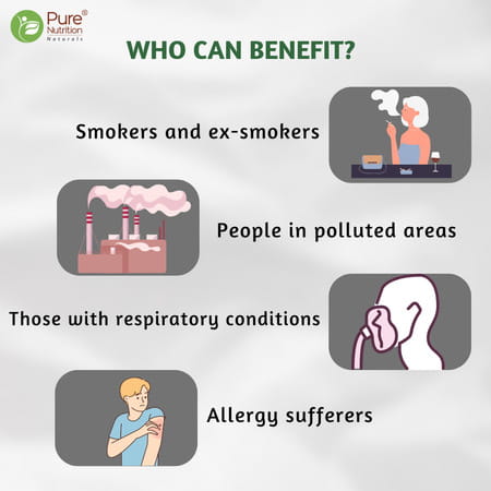 Pure Nutrition Lung Detox L Lung Detox Supplement For Men & Women - 60 Veg Capsules