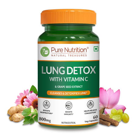 Pure Nutrition Lung Detox L Lung Detox Supplement For Men & Women - 60 Veg Capsules