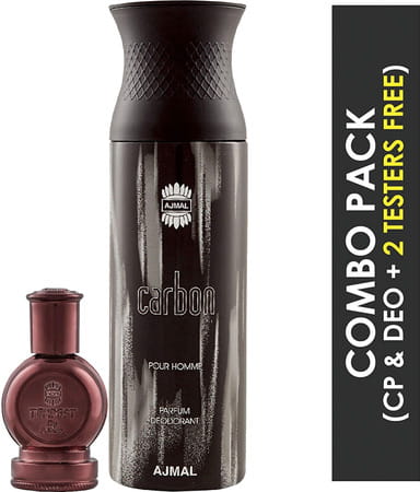 Ajmal Tempest Cp Oil Alcohol-Free Attar 12ml For Unisex And Carbon Homme Deodorant 200ml For Men