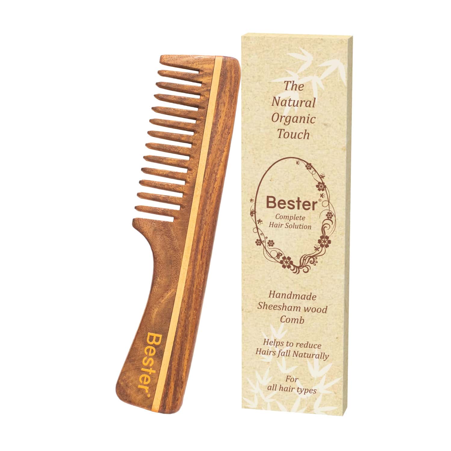 Bester Sheesham Wood Comb 15 Fc | Hair Straightening | For Men & Women (pack Of 3)