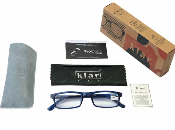 Klar Eye Rectangle Full Rim Reading Glasses Men And Women +0.75 To +3.50+3.25 Power Matte Blue