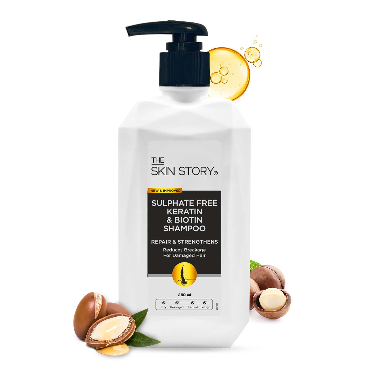 The Skin Story Sulphate Free Keratin Biotin Shampoo For Dry Damaged Hair 250 Ml