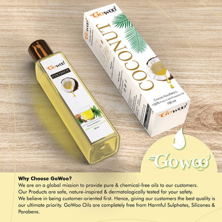 Go Woo 100% Pure Coconut Carrier Oil Skin Care 100 Ml
