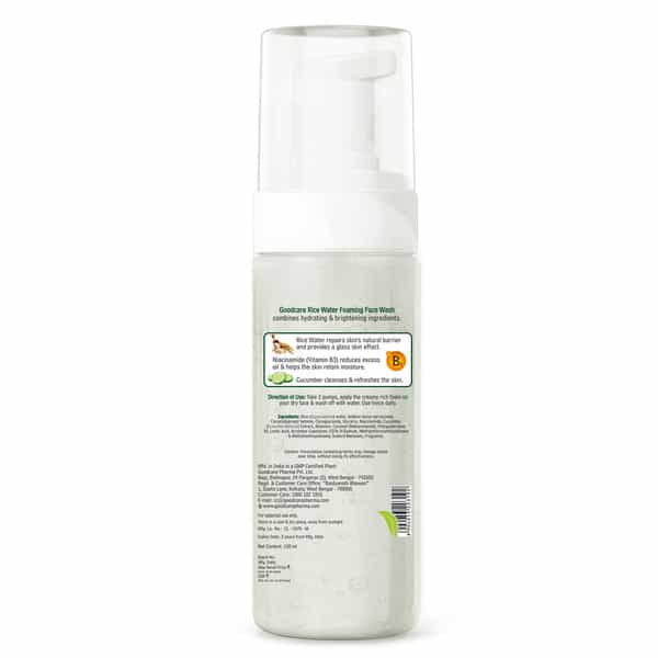 Goodcare Rice Water Foaming Face Wash | Men Women | Niacinamide | 150 Ml | Pack Of 1
