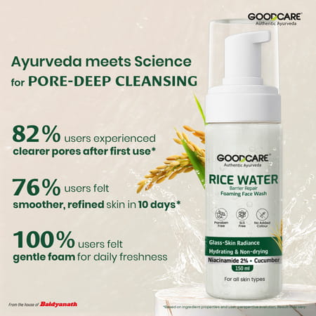 Goodcare Rice Water Foaming Face Wash | Men Women | Niacinamide | 150 Ml | Pack Of 1