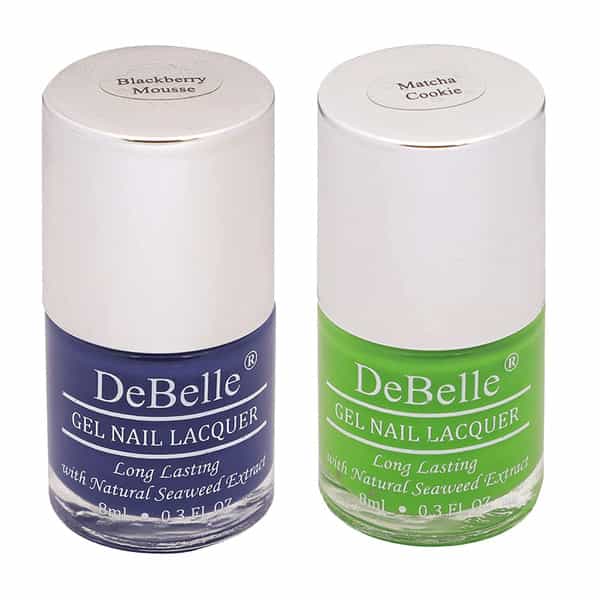 Debelle Gel Nail Polish Gift Set Of 2 Blackberry Mouse | Parrot Green-16 Ml (8 Ml Each)