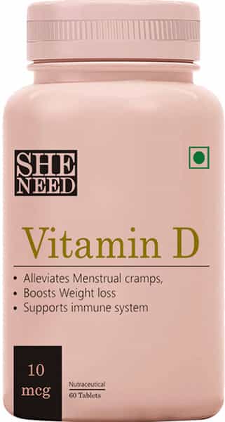 Sheneed Vitamin D Supplement For Women-Helps In Alleviating Bone & Muscle & Support Immune System