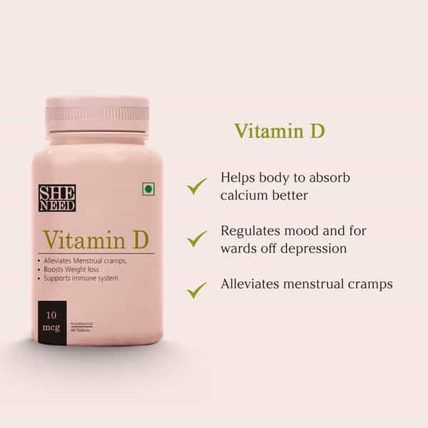 Sheneed Vitamin D Supplement For Women-Helps In Alleviating Bone & Muscle & Support Immune System