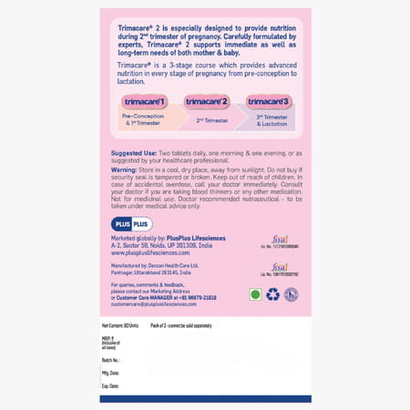 Trimacare 2 Advance Pregnancy Supplement For 2nd Trimester 60 Tablets