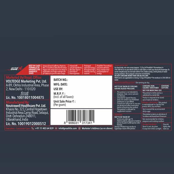 Proathlix Pre-Workout (Blue Raspberry) 400 G