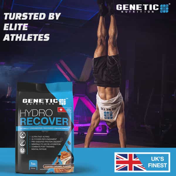 Genetic Nutrition Hydro Recover Carb Protein Formula Post Training Recovery Drink Coffee Caramel