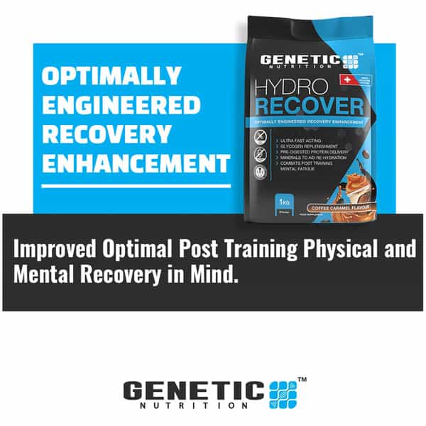 Genetic Nutrition Hydro Recover Carb Protein Formula Post Training Recovery Drink Coffee Caramel