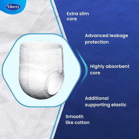 Liberty Eco Adult Diaper Pants Large (L) 60 Count Waist Size 30-55 Inch Pack Of 3 20 Count/Pack