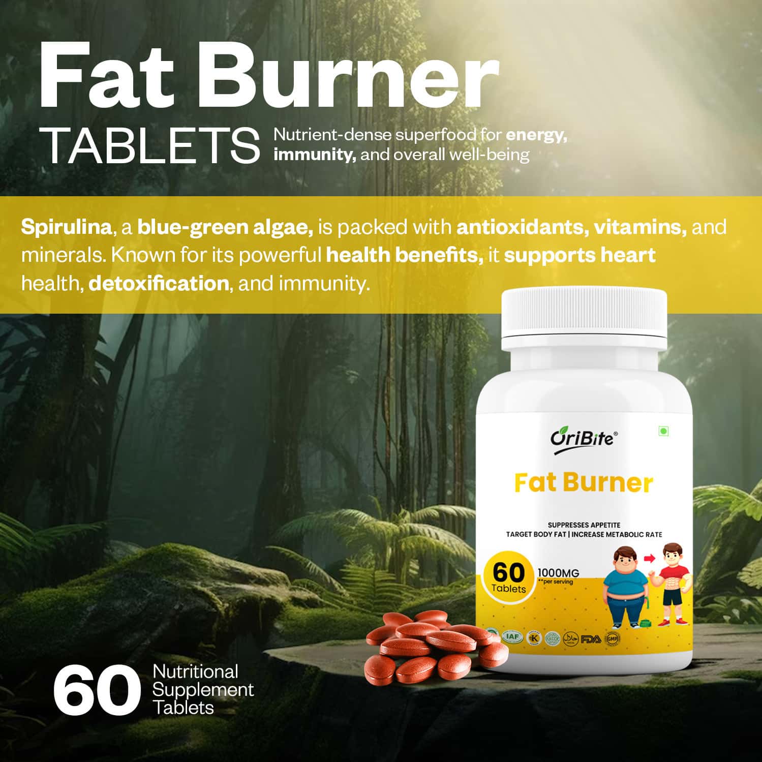 Oribite Fat Burner Tablets For Weight Management Support 60 Tablets