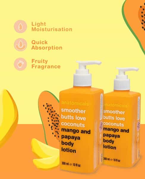 Anatomicals | Mango & Papaya Lotion | Nourishing & Softening | Paraben Free | Unisex | 300 Ml