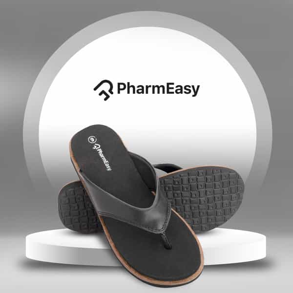 Pharmeasy Women's Diabetic & Orthopedic Slippers - Coal Black - Size Uk 6