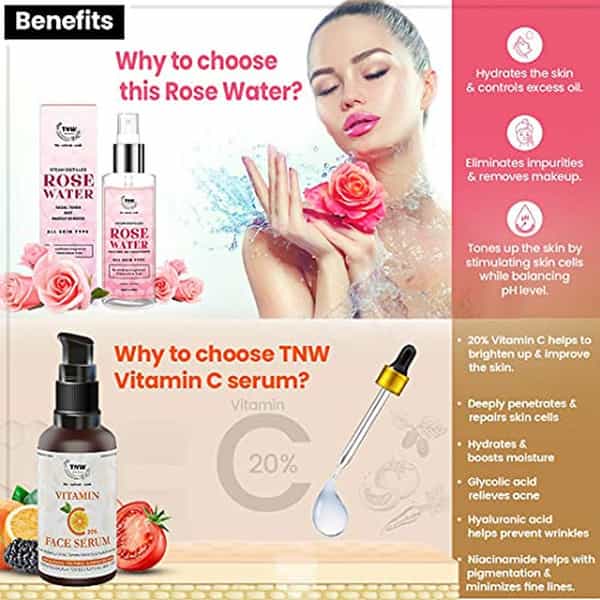 Tnw The Natural Wash Vitamin C Face Serum And Rose Water Spray Toner