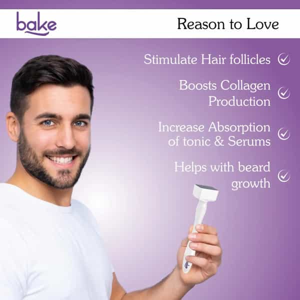 Bake Derma Stamp Microneedling Tool For Hair & Beard Growth Adjustable Needles 0.25-3Mm
