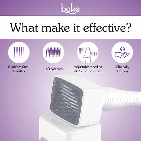Bake Derma Stamp Microneedling Tool For Hair & Beard Growth Adjustable Needles 0.25-3Mm