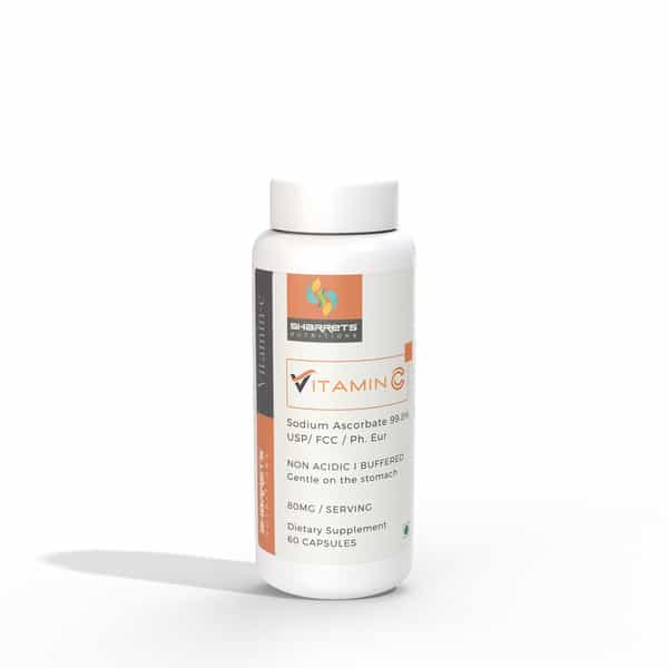 Sharrets Vitamin C Sodium Ascorbate Capsules - Usp / Fcc / Ph. Eur | Pack Of 3 | 60 Units Each