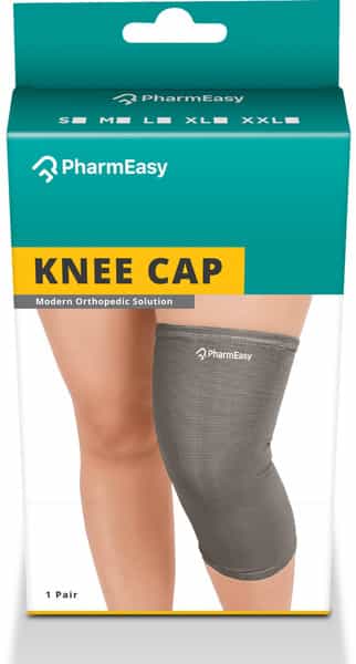 Pharmeasy Knee Cap (Pair) - Protects Knee Joints - Reduces Risk Of Injuries - Grey - Xl