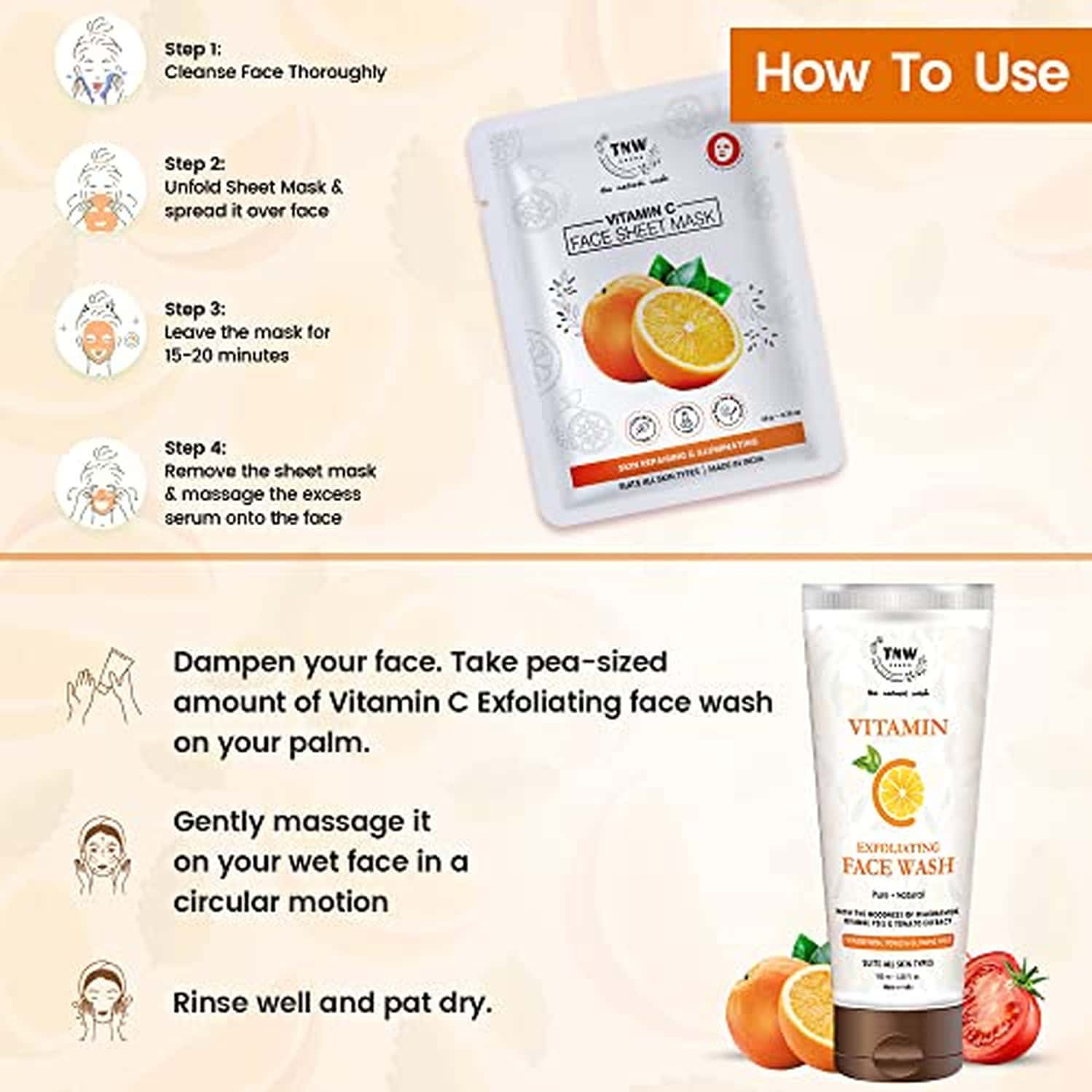 Buy TNWTHE NATURAL WASH VITAMIN C EXFOLIATING FACE WASH AND VITAMIN C