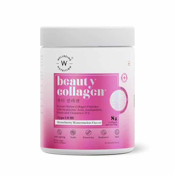 Wellbeing Nutrition Beauty Collagen With Hyaluronic Acid | 250G - Strawberry Watermelon