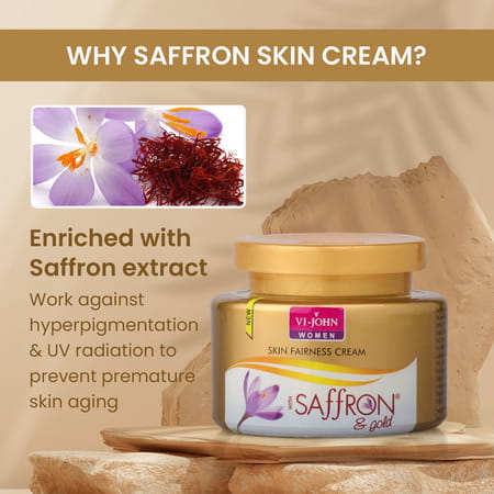 Vi-John Women Saffron Fairness Cream With Gold Extracts 50g-Pack Of 2