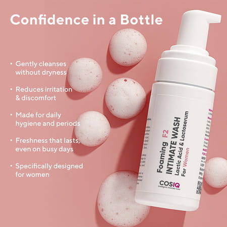 Cos-Iq Brightening Intimate Wash For Women - Hygiene Wash With Lactic Acid & Lactoserum | 100Ml