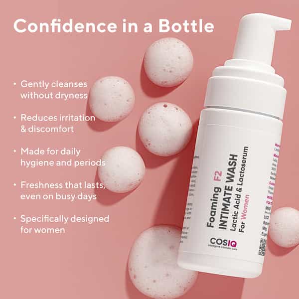 Cos-Iq Brightening Intimate Wash For Women - Hygiene Wash With Lactic Acid & Lactoserum | 100Ml