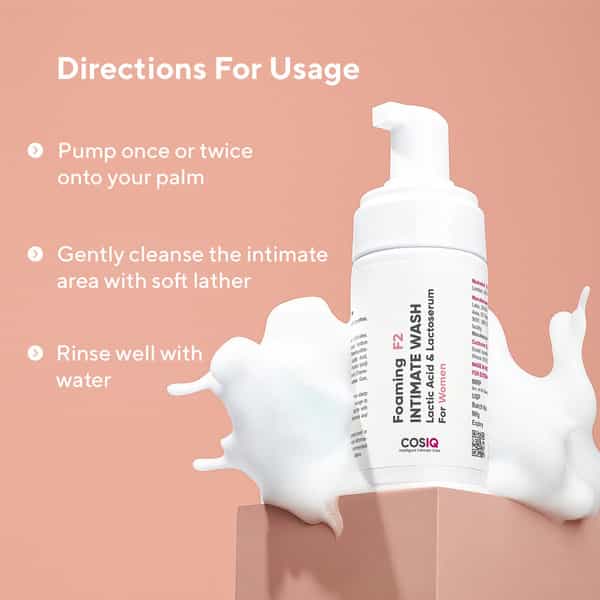 Cos-Iq Brightening Intimate Wash For Women - Hygiene Wash With Lactic Acid & Lactoserum | 100Ml