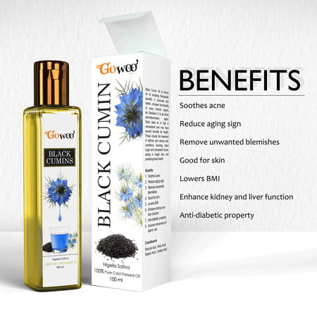 Go Woo 100% Pure Black Cumin Carrier Oil And Weight Loss 100 Ml