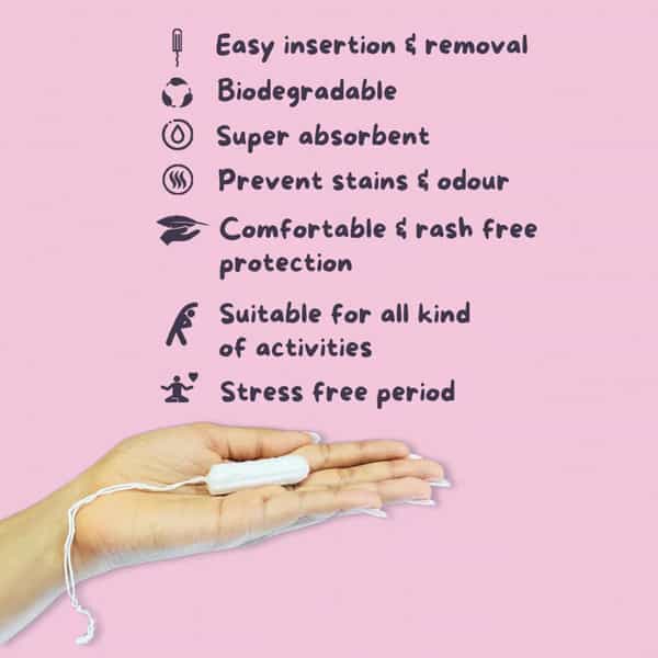 Lemme Be Medium Flow Tampons (Box Of 8) 100% Cotton Certified Biodegradable