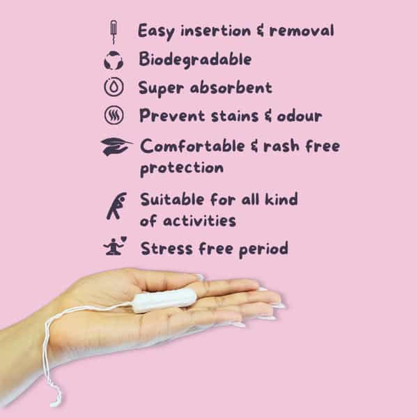 Lemme Be Medium Flow Tampons (Box Of 8) 100% Cotton Certified Biodegradable