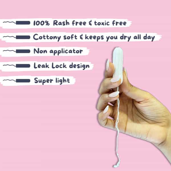 Lemme Be Medium Flow Tampons (Box Of 8) 100% Cotton Certified Biodegradable