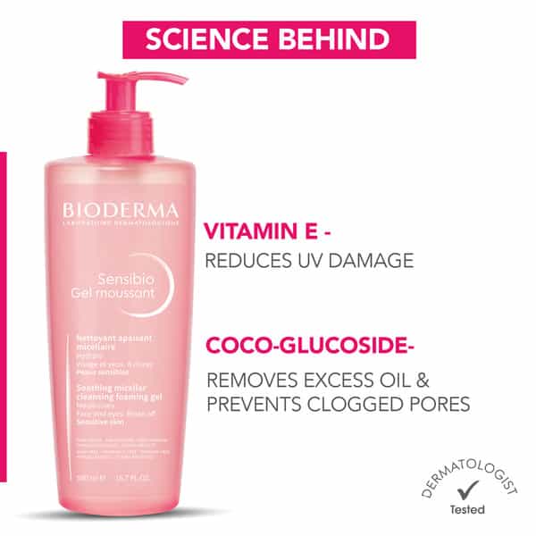 Bioderma Sensibio Gentle Soothing Micellar Cleansing Foaming Gel For Sensitive Skin 500Ml