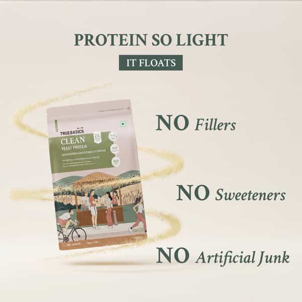 Truebasics Clean Yeast Protein Powder | 25G Protein Per Scoop (Coffee| 1Kg)