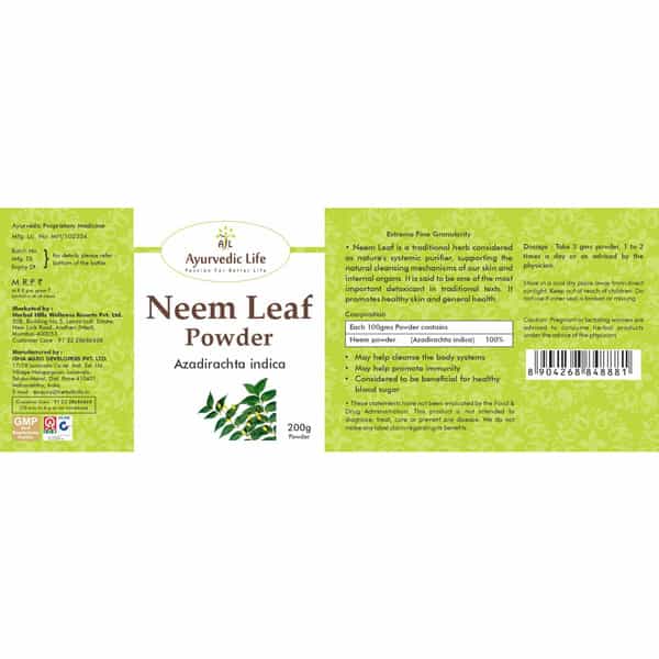 Al-Ayurvedic Life Neem Powder 200 Gms Pack Of 5