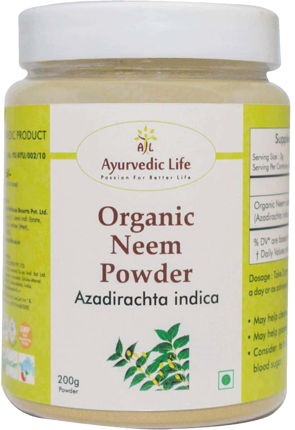 Buy ALAYURVEDIC LIFE ORGANIC NEEM POWDER 200 GMS PACK OF 5 Online