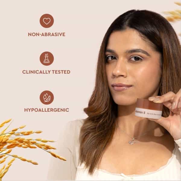 The Face Shop Vitamin E Gentle Exfoliating Lip Scrub With Korean Rice | Smooth Glowy Lips - 14G
