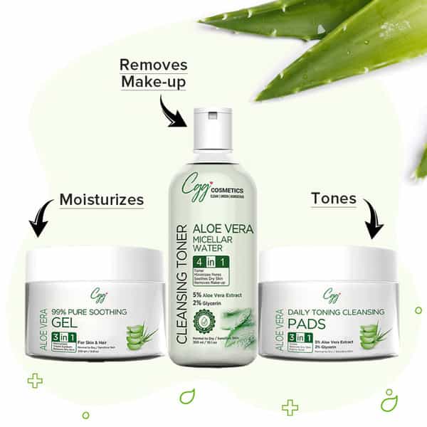 Cgg Cosmetics Aloe Vera Facial Kit - All Skin Types Vegan & Fragrance Free