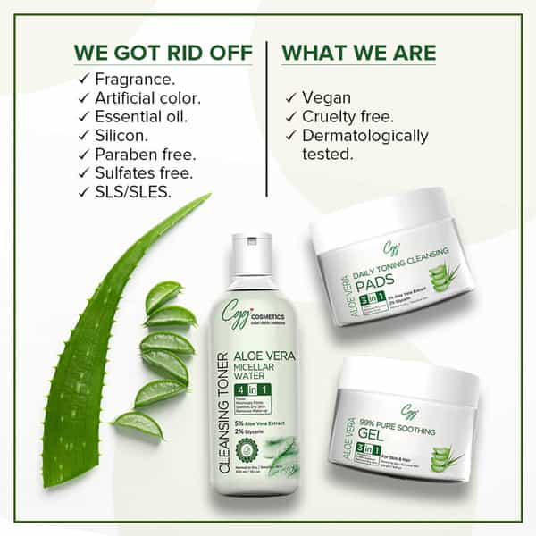 Cgg Cosmetics Aloe Vera Facial Kit - All Skin Types Vegan & Fragrance Free