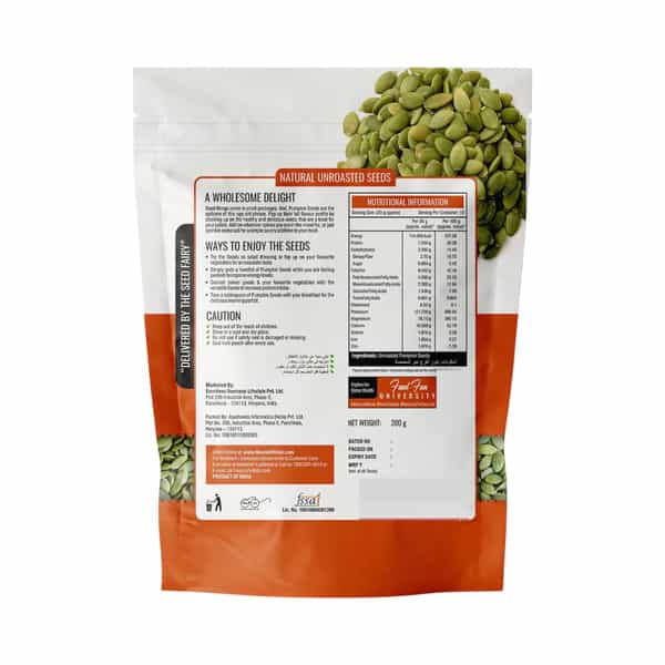 Nourishvitals Healthy Munching Combo Pumpkin Raw Unroasted Seeds + Chia Roasted Seeds (200Gm Each)